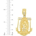 thumbnail image 3 of Floreo 10k Yellow Gold Virgin Mary CZ Anchor Two-Tone Religious Pendant Large, 3 of 3