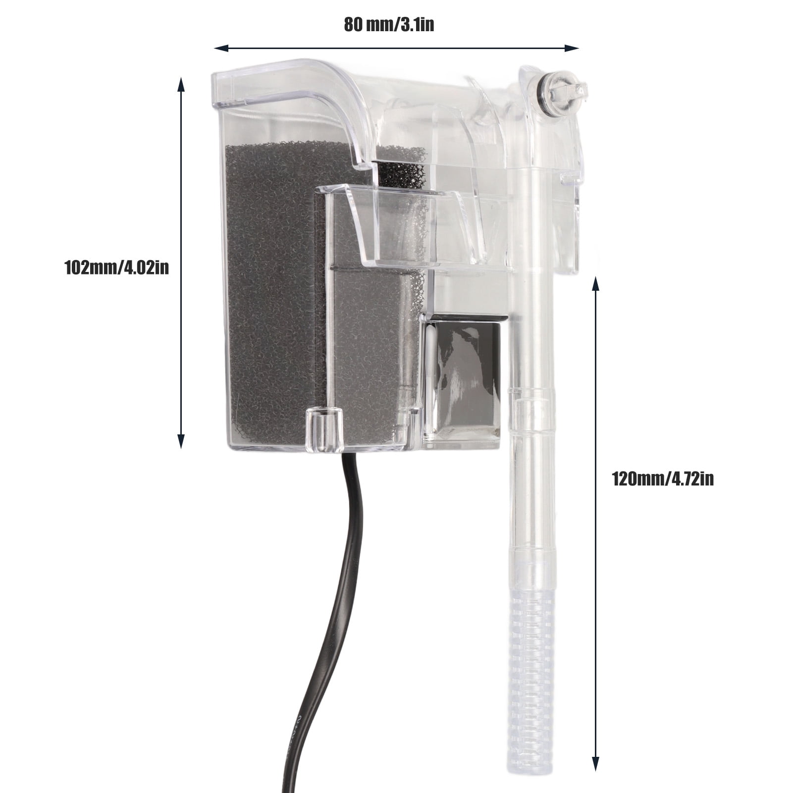Aquarium Hang On Filter Professional Quiet Waterfall External Small Fish Tank Hanging Filter for Turtle Tank Fish Tank