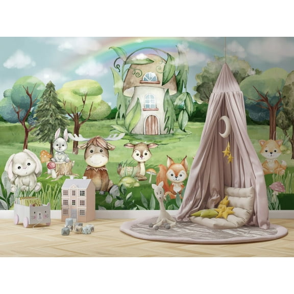Muravie Animals in the Forest House Wallpaper
