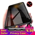 thumbnail image 2 of Tongdaytech, funda de teléfono de Metal con privacidad de vidrio templado magnético, funda 360 para Iphone SE XR XS 11 12 13 14 Pro MAX 8 7 6 Plus Tan Jianjun unisex, 2 of 2