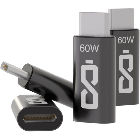 AISLE 3 ESSENTIALS 4-Pack Lightning to USB-C Adapter – Female to Male, 2x 10W & 2x 60W Fast Charging, Type-C Charger Connector for All iPhone 16,15 & Newer Models, iPad, AirPods – Not for Audio