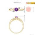 thumbnail image 4 of ANGARA Natural Amethyst and Diamond Twisted Vine Ring in 14K Yellow Gold for Women (Size-5mm) | February Birthstone, Birthday, Anniversary, Jewelry Gift for Women | Natural Amethyst Ring, 4 of 9