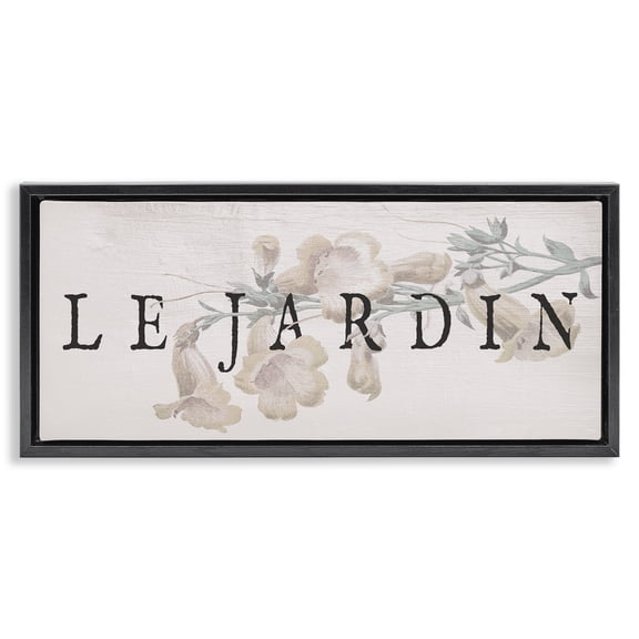 Stupell Industries Farmhouse Vintage French Garden Black Floating Frame Canvas Art, 25 x 11, by Lil' Rue
