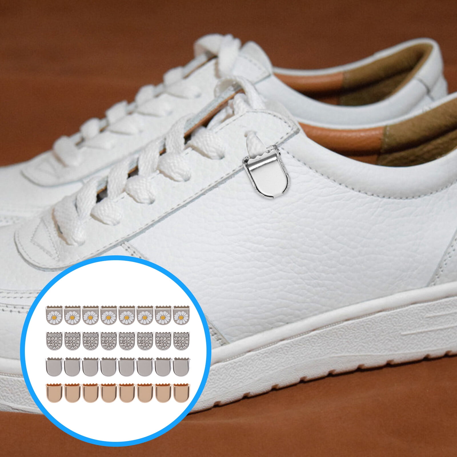 32Pcs Shoelace Cord End Clips Shoe Lace End Clips DIY Repairing Design