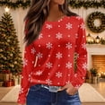 thumbnail image 2 of Mfakffe Christmas Womens Shirts Long Sleeve Crew Neck Tops Casual Christmas Graphic Shirt Lightweight Pullover Tee, 2 of 5