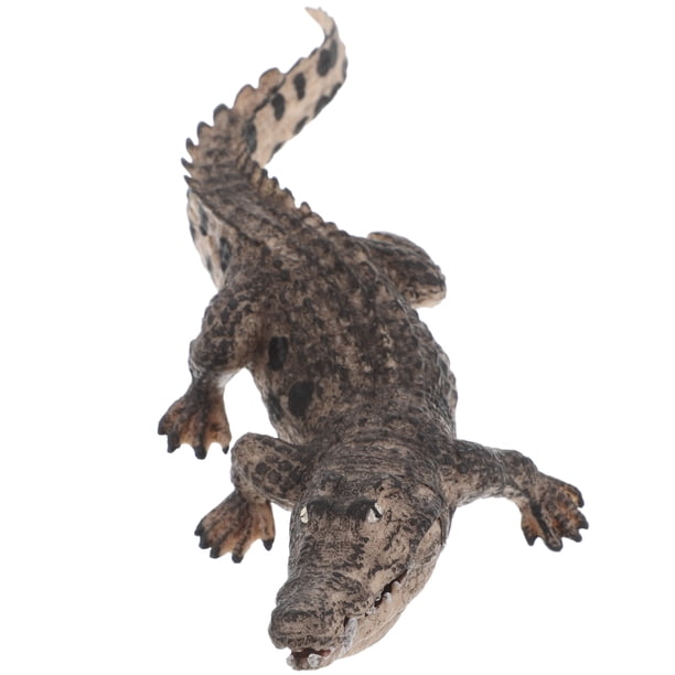 Figura de cocodrilo realista con mandíbula Figura de acción de cocodrilo falso Juguete Wildlife World Aligator Juguete educativo para niños para juegos de safari y coleccionables