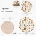 thumbnail image 3 of GZHJMY 2 Pcs Forest Cute Animals Fox Deer Bear Round Woven Pot Holders Trivets Set, Cotton Coasters Placemats for Cooking Baking Hot Dish Pan Pot Bowl Teapot(7&9 Inches Diameter), 3 of 5