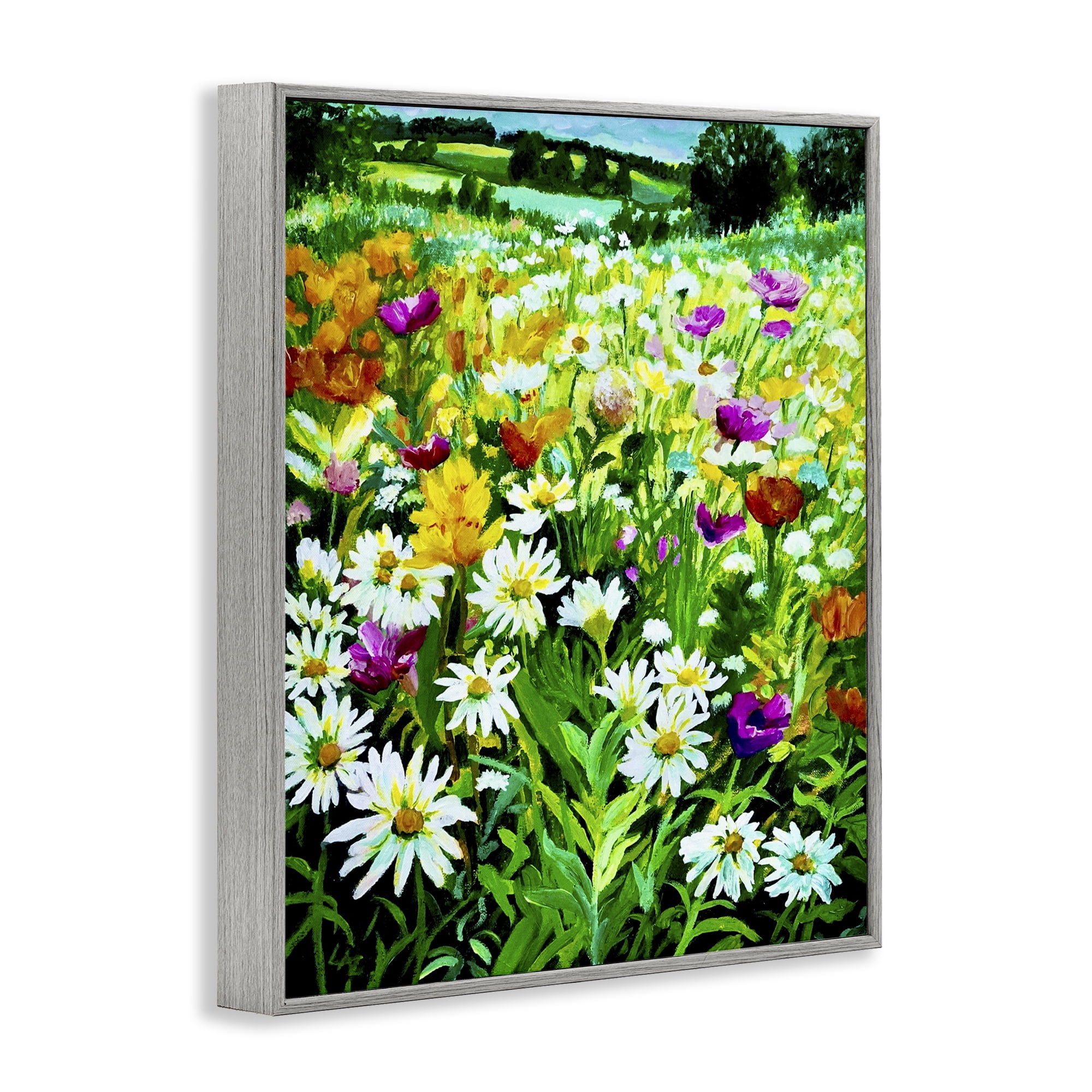 Stupell Industries Hillside Fusion Meadow Gray Framed Giclee Art, design by Lee Ann Zirbes