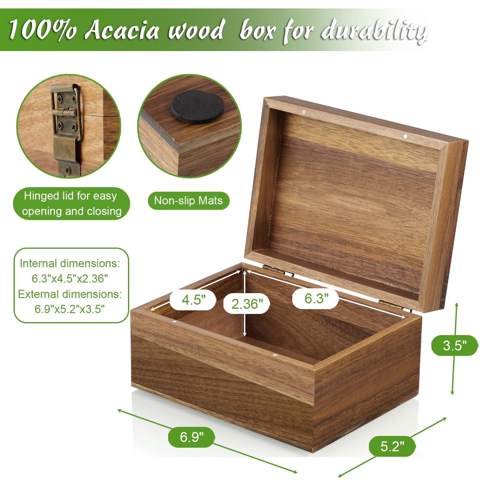 Keepsake Box  Wood Memory With Hinged Lids Wooden Small Storage 3x5 4x6 Decorative Card Bridal Shower Gifts