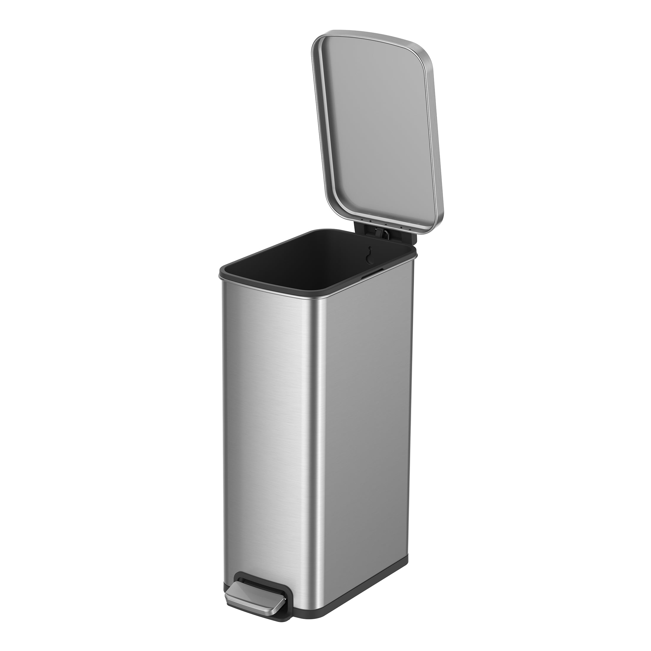 7.9 Gal. Stainless Steel Step-On Kitchen Trash Can with Soft Close Lid and  Slim Shape