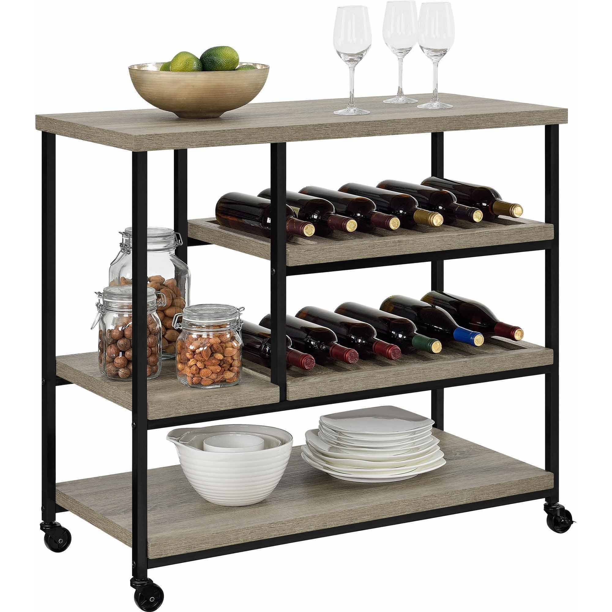 Serving Cart Multi Purpose W Rollers Coffee Bar Wine Rack Holder Multi Purpose Serving Cart W Rollers Coffee Bar Wine Rack Holder Gles Holders Kitchen