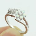 thumbnail image 2 of Exquisite Round Cut White Fire Opal Stone 925 Sterling Silver Flower Opal Rings, 2 of 2