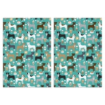2 Pcs Funny Kitchen Towels,Cute Pitbull Terriers Dog and Coffee Microfiber Dish Towels,Kitchen Tea Towels,Kitchen Towel Set (18" X 26")