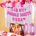 thumbnail image 3 of Pink Theme Party Decoration Set with Double Digit Balloons, Banner, Tassel Curtain, and Sequin Balloon Combination, 3 of 7