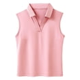 thumbnail image 3 of JIAYUE Child Girls Athletic Shirt V Neck Top Kids Lightweight Sleeveless Pure Color Breathable Workout Tee For Play And School Wear, 3 of 6