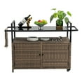 thumbnail image 3 of Versatile Utility Rustic Charm Smooth 360-Degree Wheels Outdoor Serving Cart for BBQs, Garden Parties, and More, 3 of 15