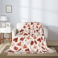 thumbnail image 5 of Throw Blanket for Couch Sofa and Bed, Autumn Brown Butterfly Super Soft Plush Throw Blanket, Fuzzy Cuteness Comfy Warm Washable Flannel Blanket & Throws for All Season, 5 of 7