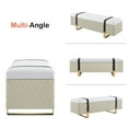 thumbnail image 4 of MCombo Modern Storage Ottoman Bench, Faux Leather Upholstered Footstool with Storage Space, Bed End Bench for Bedroom, Living Room, Entryway W463(Beige), 4 of 9