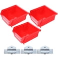 thumbnail image 6 of FOMIYES Peg Board Bins 3Pcs Red Iron for Small Garage Bins with Wall Mounting, 6 of 8