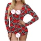 thumbnail image 4 of Body Sexy de manga larga con cuello en V y estampado sin posición para el Día de San Valentín para mujer, lencería Sexy, pijama, mono Fridja nalpqowj17930, 4 of 7