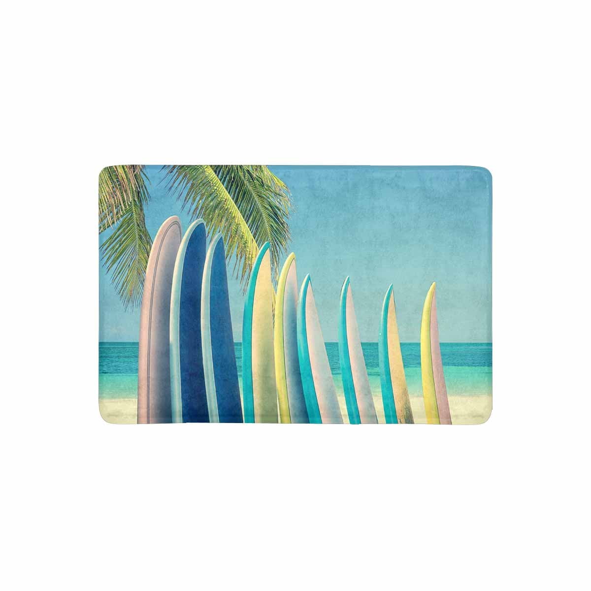 Mkhert Summer Colorful Surfboards On Tropical Beach With Palm Tree