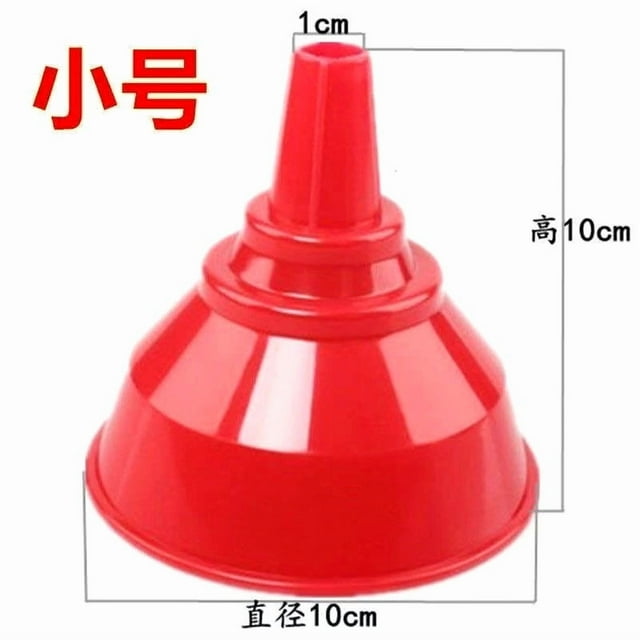 Shisuyan 5pcs Large Kitchen Funnel: Red Filling Funnel For Oil And Liquid Transfer - Reusable Plastic Fill Tool With Wide Mouth Design - 1cm Spout Diameter