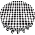 thumbnail image 4 of Round Tablecloth 60 Inch, White Black Buffalo Check Plaid Round Table Cover Waterproof Tabletop Cover Fabric Table Cover for Buffet Table, Parties, Holiday Dinner, Wedding, 4 of 8