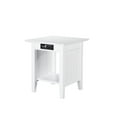 Nantucket End Table with Charging Station in White