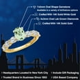 thumbnail image 2 of Gem Stone King 14K Two Tone Gold Green Prasiolite and Lab Grown Diamond Engagement Ring for Women | 1.65 Cttw | Oval 7X5MM | Gemstone Birthstone | Size 8, 2 of 6