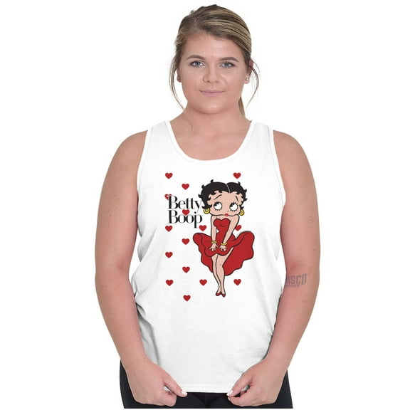 Retro Betty Boop Cartoon Hearts Tank Top Tee Shirt Women Brisco Brands S