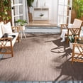 thumbnail image 3 of SAFAVIEH Courtyard Morven Chevron Stripes Indoor/Outdoor Area Rug, 9' x 12', Brown/Beige, 3 of 17
