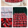 thumbnail image 6 of Posijego Little Girls Mesh Dress Christmas Ruffle Long Sleeve Velvet Velour Party Birthday Dress for Girls, 6 of 7