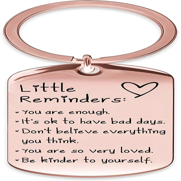 DESIGNICE Little Reminders Keychain Inspiration Gifts for Women Men Affirmation Uplifting Mental Health You Are Enough Keyring