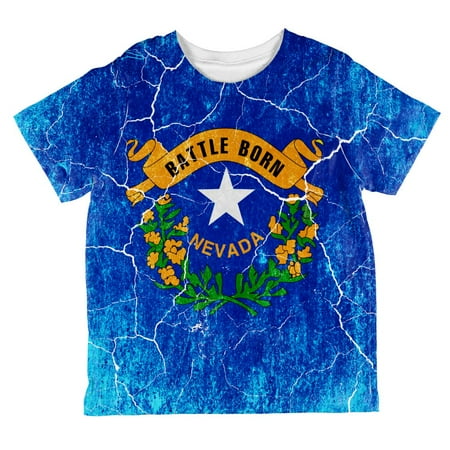 

Nevada Vintage Distressed State Flag All Over Toddler T Shirt Multi 2T