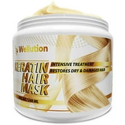 Keratin Hair Mask - Intensive Restoration Treatment for Dry or Damaged Hair - Advanced Keratin Formulation Provides Hair with Vital Nutrients to Hydrate & Nourish - Made In USA