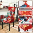 thumbnail image 5 of Set of 4 Christmas Chair Covers for Dining Chairs Merry Christmas Stretch Kitchen Parsons Chair Slipcovers Washable Santa Snowman Printed Chair Seat Cover for Xmas Holiday Party Home Decor, 5 of 7