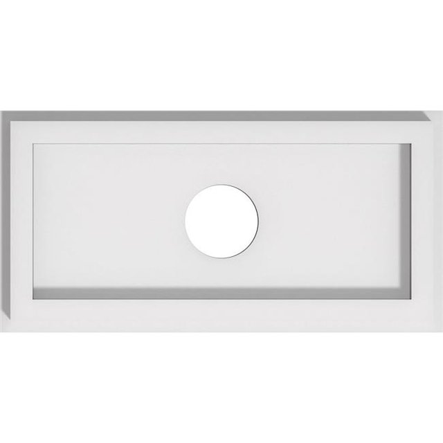 Ekena Millwork CMP12X6RE-02000 2 in. ID x 4 in. Rectangle Architectural Grade Médaillon de Plafond Contemporain PVC