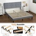 thumbnail image 5 of Queen Bed Frames with Headboard, Upholstered Platform Bed with Wood Slats 800 lbs Support , Noise Free, No Box Spring Needed, Gray, 5 of 10