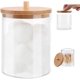 thumbnail image 1 of Soporte para bastoncillos de algodón con tapa de bambú, almacenamiento de almohadilla de algodón acrílico Janfeel para caja de almacenamiento de sal de baño de baño, 1 of 2