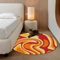 thumbnail image 3 of Round Area Rug 4 Ft, Orange Yellow Washable Non-Slip Circle Carpet for Living Room/Bedroom, Modern Ombre Abstract Aesthetic Art Low-Profile Crawling Mats Collection Rugs for Indoor, 3 of 7