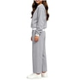 thumbnail image 5 of Txenfivo Girls Clothes 2 Pieces Outfits, Crew Neck Pullover Sweatshirt and Wide Leg Straight Pants, 5-14, 5 of 6