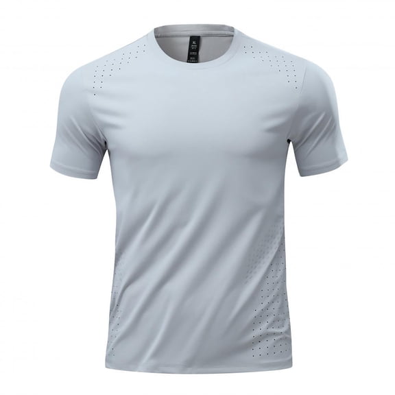 Performance T Shirt Breathable Wicking Athletic Workout Top For Gym Running And Casual Wear, 3XL, Grey