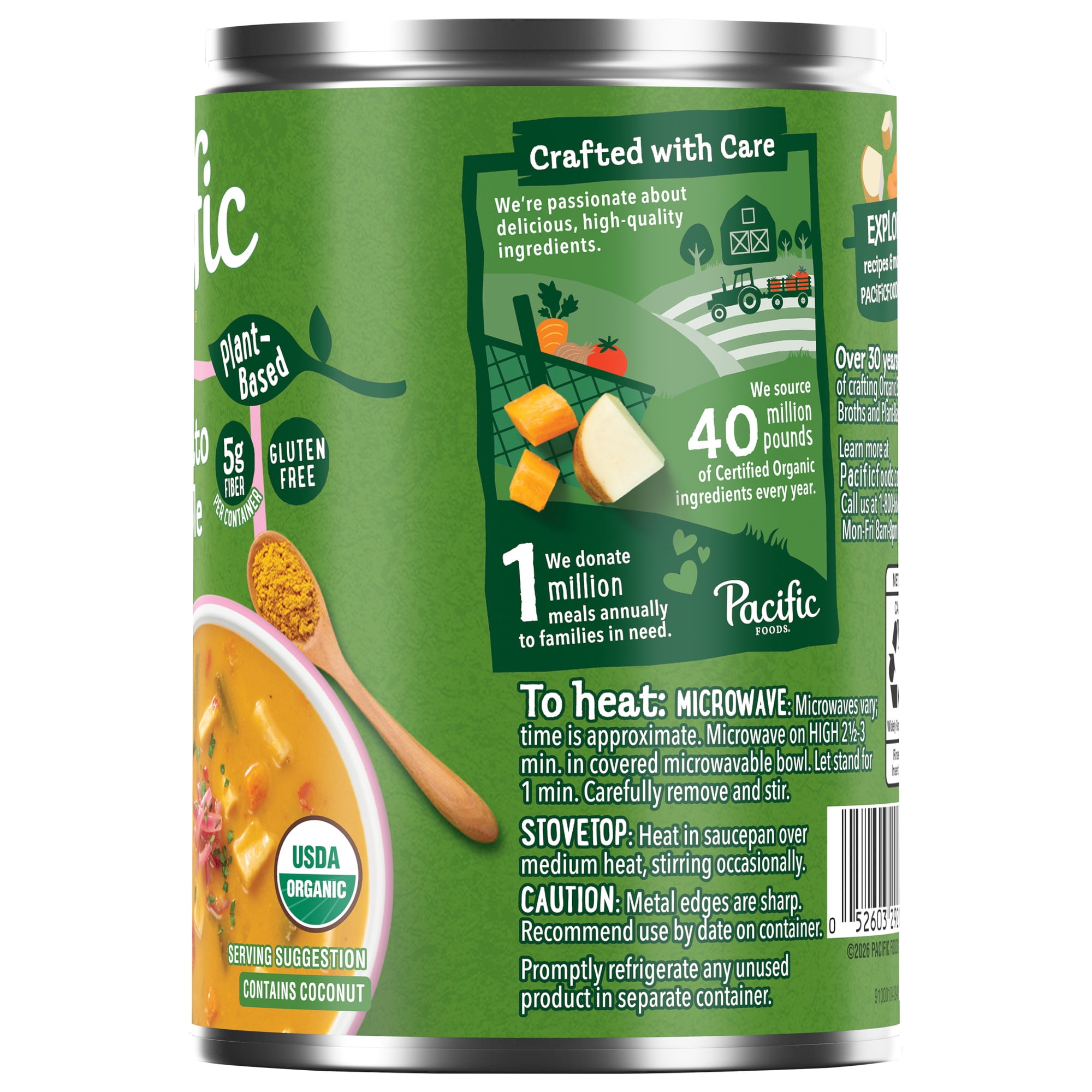 (12 pack) Pacific Foods Organic Curry Potato and Vegetable Soup, 16.3 oz Can