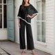 thumbnail image 2 of Conjunto de top con lentejuelas y pantalones anchos para mujer, 3 piezas, 2 of 5