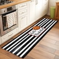 thumbnail image 2 of Black White Striped 2'x6' Runner Rugs for Hallway Kitchen Bedside Non Slip Washable, Basketball Stripes Farmhouse Art Entryway Rug Runners with Rubber Backing, Long Carpet Runner for Laundry Room, 2 of 8