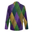 thumbnail image 4 of Men's Carnival Blazer Corduroy Sparkly Sequin Color Print Holiday Party Jacket Two Button Slim Fit Business Office Blazers with Pockets Mar-di Gras Plus Size Outwear, 4 of 5