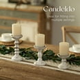thumbnail image 2 of Juego de 3 portavelas de madera Candeldo, estilo rústico blanco farmhouse, 2 of 8