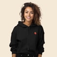 thumbnail image 3 of Dalix Strawberry Embroidered Fleece Cropped Hoodie Cold Fall Winter Women in Black XL X-Large, 3 of 5
