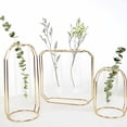 thumbnail image 4 of Glass Vases with Metal Frame Modern Rose Gold Frame Cylinder Clear Vase Planter Terrariums Flower Holder Decorations, 4 of 7