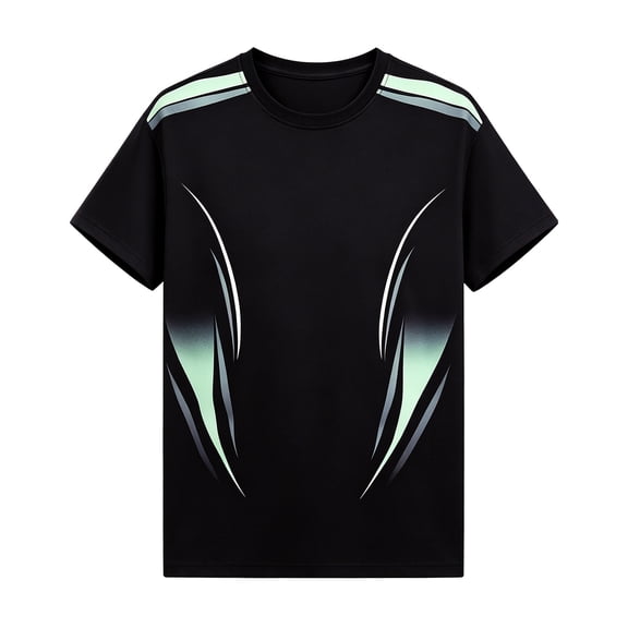 FINALGANG Mens Crew Neck Short Sleeve Gradient Print Athletic TShirt For Gym Training Outdoor Running Daily Sports Activities Black3 XXXXL
